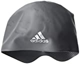 adidas Adizero XX Competition Silicone Swim Cap Headwear Pre-shaped Back, Grey/Silver Metallic, Medium