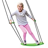 Swurfer Kick Stand Up Surfing Tree Swing Outdoor Swings for Kids Up to 150 Lbs - Hang from Up to 10 Feet High - Includes 24' SwingBoard, UV Resistant Rope, & Handles, Green