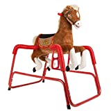 Rockin' Rider Lucky Talking Plush Spring Horse,Brown,40.00 x 24.00 x 38.00 Inches