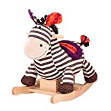 B. toys by Battat Kazoo Wooden Rocking Zebra – Rodeo Rocker – Plush Ride On Zebra Rocking Horse for Toddlers and Babies 18m+, B. Rocking Zebra