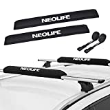 WONITAGO Soft Roof Rack Pads with Two 15 Ft Tie Down Straps for Surfboard, SUP Paddleboard, Snowboard, 28 (Pair) Black