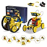 Solar Robot Kit for Kids Age 8-12, STEM Building Toys,12-in-1 Build Your Own Robot with Solar Panel & Battery Power, Science Educational Easter Birthday Idea Gifts for Boy Age 8 9 10 11 12