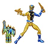 Power Rangers Dino Fury Gold Ranger 6-Inch Action Figure Toy Inspired by TV Show with Dino Fury Key and Dino-Themed Accessory for Ages 4 and Up