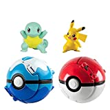 Throw N Pop Poke Ball and Figure, Poké Battle Action Figures, Pokballs Action Figures Game Action Figure for Children's Toy Set Birthday Party Toy Gift Idea 2 PCS