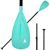 Karltion SUP Paddle - 3 Pieces Adjustable Aluminium SUP Paddle Alloy Shaft Paddle Board Paddles with Glass Fiber Blade for Surfing, Floating,Water Sport-Turquoise