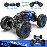 BEZGAR 16 RC Cars-1:14 Scale Remote Control Crawler, 4WD Transform 15 Km/h All Terrains Electric Toy Stunt Cars RC Car Vehicle Truck Car with Rechargeable Batteries for Boys Kids and Adults