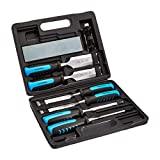 Amazon Basics 8-Piece Wood Carving Chisel Set with Honing Guide, Sharpening Stone and Storage Case