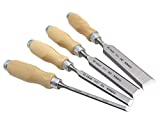 Narex (Made in Czech Republic) 4 pc set 6mm (1/4'), 12 (1/2'), 20 (3/4') , 26 (1 1/16') mm Woodworking Chisels 863010