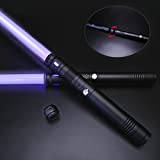 Lukidy 2Pack Lightsaber Metal Hilt 12 Colors Changeable,Battery Rechargable 2-in-1 Double-Bladed FX Dueling Light Saber Cosplay Toy for Kids 3 Sound Mode Force FX Light Sword Forge