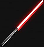Dueling Lightsaber Smooth Swing RGB 12 Colors Changeable Lightsabers - Metal Hilt Force FX Light Saber with 4 Modes Sound Including Flash-on-Clash, Support Real Heavy Dueling for Adults Teens (Grey)