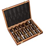IMOTECHOM 12-Pieces Woodworking Wood Carving Tools Chisel Set with Walnut Handle, Wooden Storage Case