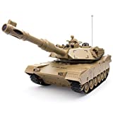 1:28 RC US MIA2 Army Tank,Remote Control Military Vehicles with Rotating Turret and Sound,9 Channels, Army Toys for Kids Boys,Best Age 6 7 8 9 10 11