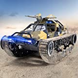 RUKO Q111 RC Crawler, RC Rock Crawler, 1:12 Scale All Terrain Off-Road Remote Control Tank, RC Car with Strong Starting Force, Spraying, 2 Batteries 45 Mins Play, 360°Rotating Drifting, Gift for Kids
