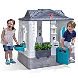Step2 Neat & Tidy Cottage Homestyle Edition | Modern Kids Playhouse with Interactive Features, White