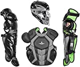 All-Star System7 Axis NOCSAE Adult Two Tone Baseball Catchers Set (Black)