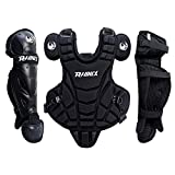 PHINIX Catcher Chest Protector and Leg Guards Recommended for Ages 6-9 (Black)