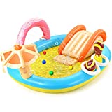 Hesung Inflatable Play Center, 98'' x 67'' x 32'' Kids Pool with Slide for Garden, Backyard Water Park