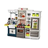 Step2 Elegant Edge Kitchen | Large Kids Kitchen Playset with Realistic Lights & Sounds | Over 70-Pc Play Food & Toy Accessories Set Included