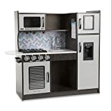 Melissa & Doug Wooden Chef’s Pretend Play Toy Kitchen With “Ice” Cube Dispenser – Charcoal