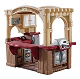 Step2 Grand Walk-In Kitchen & Grill | Large Kids Kitchen Playset Toy | Play Kitchen with 103-Pc Play Kitchen Accessories Set Included, Brown/Tan/Maroon (821400)