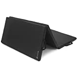 ProsourceFit Tri-Fold Folding Thick 6'x4' Exercise Mat with Carrying Handles for Tumbling/Martial Arts, Black (ps-1953-tfm-l-black)