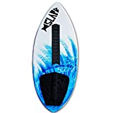 Slapfish Skimboards USA Made Fiberglass & Carbon - Riders up to 200 lbs - 48' with Traction Deck Grip - Kids & Adults - 4 Colors (Blue + Arch Bar)