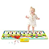 M SANMERSEN Piano Mat, 39.5' X 14' Musical Mat 8 Instrument Sounds Piano Mat for Toddlers Touch Play Dancing Mat Toy for 1 2 3 Year Old Girls Boys Gifts