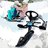 Tundra Wolf Snow sled Snow Racer with Steering, Brakes and Retractable pullcord