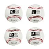 Thorza Weighted Baseballs for Throwing - Help Increase Pitch Velocity - Set of 4 Practice Baseballs Ranging from 6oz to 12oz
