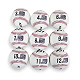 Rukket Weighted Pitching Baseballs, Progression Throwing Balls for Training, Heavy Softballs for Hitting, Batting & Fielding Practice (9 Pack)