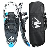 Snowshoes for Men Women Youth Kids, AYAMAYA Lightweight Aluminum Alloy Terrain Snow Shoes with Adjustable Ratchet Bindings Sawtooth Carrying Tote Bag for Snowshoeing Hiking - 21' 65-155lbs