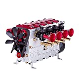 TOYAN FS-L400 14cc Inline Four-Cylinder Four-Stroke Water-Cooled Nitro Engine Model DIY Assembly Kit for 1:8 1:10 1:12 1:14 RC Model Car Ship Airplane - KIT Version