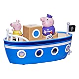 Peppa Pig Peppa’s Adventures Grandpa Pig’s Cabin Boat Vehicle Preschool Toy: 1 Figure, Removable Deck, Rolling Wheels, for Ages 3 and Up