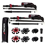 TAC9ER Trekking Poles with Wrist Straps - Adjustable Carbon Hiking Poles for Nordic Walking, Trail Running, Snowshoeing, Backpacking, Camping, Skiing