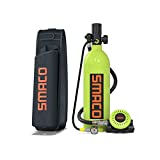 SMACO Scuba Tank Diving Gear for Diver 1L Mini Scuba Tank Oxygen Cylinder with 15-20 Minutes Small Emergency Backup Diving Tank Kit for Underwater Exploration Rescue Pony Bottle S400 Pro