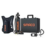 Mini Scuba Tank 1.9L Capacity Diving Oxygen Tank Support 25-30 Minutes Underwater Breath Small Scuba Tank Kit with Portable Box Scuba Cylinder for Underwater Entertainment/Diving Operation(B-Black)