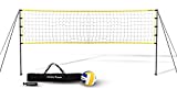 Forever Champ Volleyball Net System - Includes 32x3 Feet Regulation Size Net, 8.5-Inch PU Volleyball, Carrying Bag, Boundary Lines, Steel Poles & Pump - Height Adjustable for Men, Women & Co-Ed Games