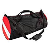 Sports Duffle Bag, Large Mesh Dive Beach Bags and Totes with Shoulder Strap for Scuba Diving and Snorkeling Gear & Equipment, Wet Swimming, Travel, and Gym Workout Red