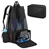 Fasrom Mesh Scuba Diving Bag, XL Snorkeling Gear Backpack for Mask, Fins and Wetsuit, Black (Empty Bag Only, Patented Design)