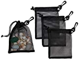 Mesh Drawstring Bag With Clip - Set of 4 (6 x 8 inch)