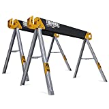 ToughBuilt - Sawhorses with 2x4 Support Arms 1100 LB Capacity - Heavy Duty Construction with Fast Open Legs and Easy Grip Handle - (TB-C500) - 2-Pack