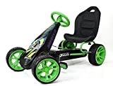 Hauck Sirocco - Racing Go Kart | Pedal Car | Low profile rubber tires | Pedal power auto-clutch free-ride | Adjustable seat - Green