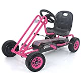 Hauck Lightning - Pedal Go Kart | Pedal Car | Ride On Toys For Boys & Girls With Ergonomic Adjustable Seat & Sharp Handling - Pink