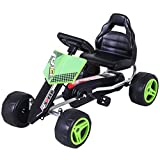 Aosom Kids Go Kart, 4 Wheeled Ride On Pedal Car, Racer for 3 Years, for Boys and Girls, Outdoor - Green