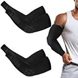 4 Pack Padded Arm Sleeves Elbow Forearm Crashproof Pads Elbow Guard Compression Arm Protective Support Basketball Shooter Sleeves for Football Volleyball Soccer Baseball Men Women Youth Kids