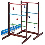 SpeedArmis Vintage Ladder Toss Game Set, 48In Rubber Wooden Ladder Ball Golf Lawn Game with 6 Bolo Balls & Carrying Case - Outdoor Backyard Game for Teens Adults Family