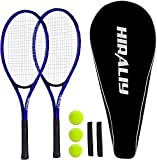 HIRALIY Adult Recreational 2 Players Tennis Rackets ,27 Inch Super Lightweight Tennis Racquets for Student Training Tennis and Beginners, Tennis Racket Set for Outdoor Games