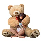 HollyHOME Teddy Bear Plush Giant Teddy Bears Stuffed Animals Teddy Bear Love Big Footprints 5 Feet Brown