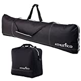 Athletico Padded Two-Piece Snowboard and Boot Bag Combo | Store & Transport Snowboard Up to 165 CM and Boots Up To Size 13 | Includes 1 Padded Snowboard Bag & 1 Padded Boot Bag (Black)