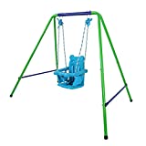 Balight Toddler Swing Set, Safety Belt, Metal Baby Swing Set with Stand, Outdoor/Indoor Infant Swing for Toddlers Age 3-36 Months